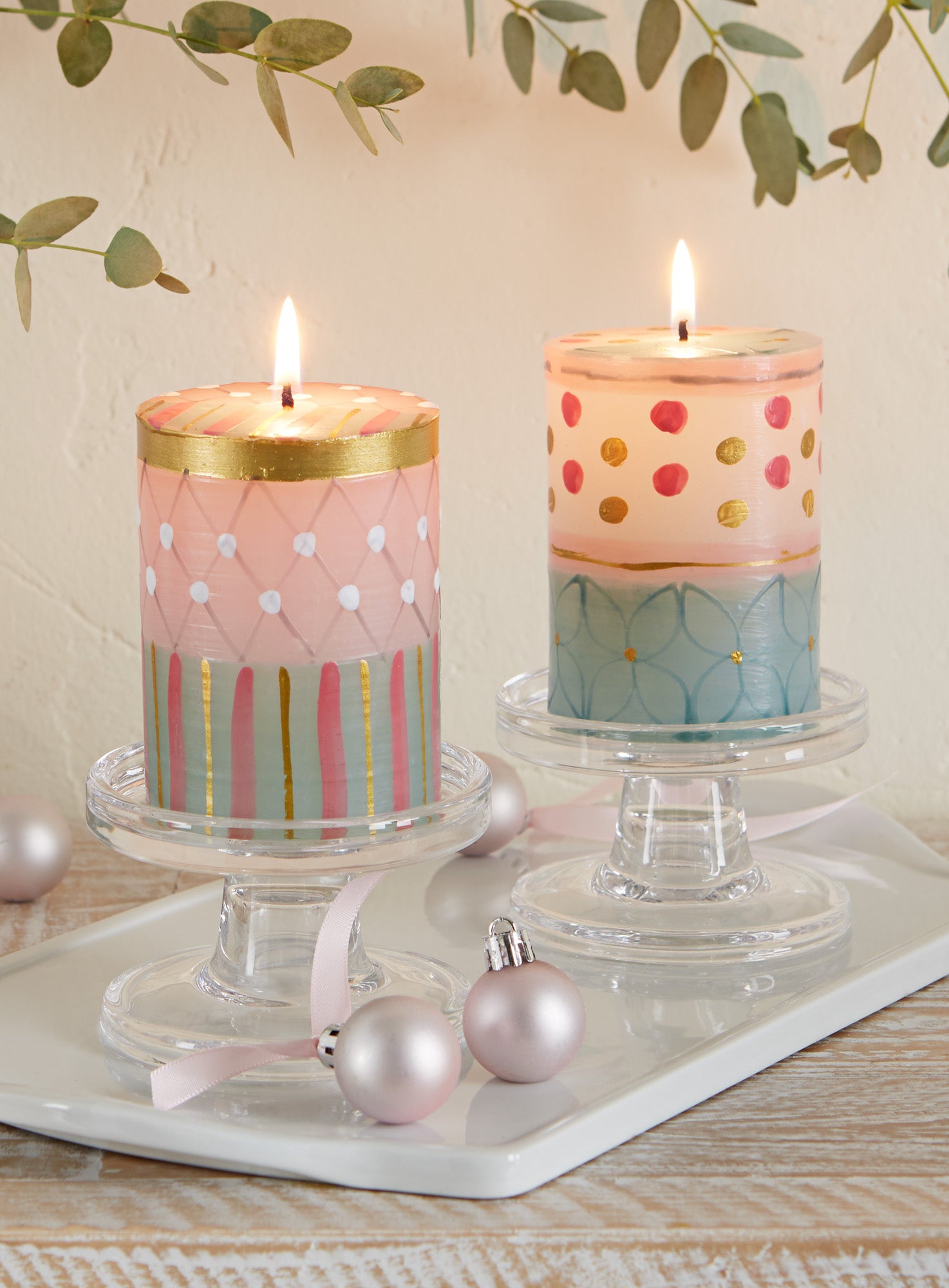 painting candles with wax