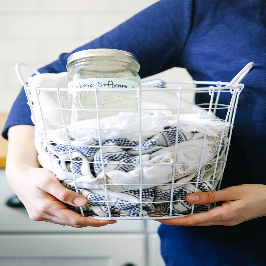 homemade air freshener with fabric softener and salt