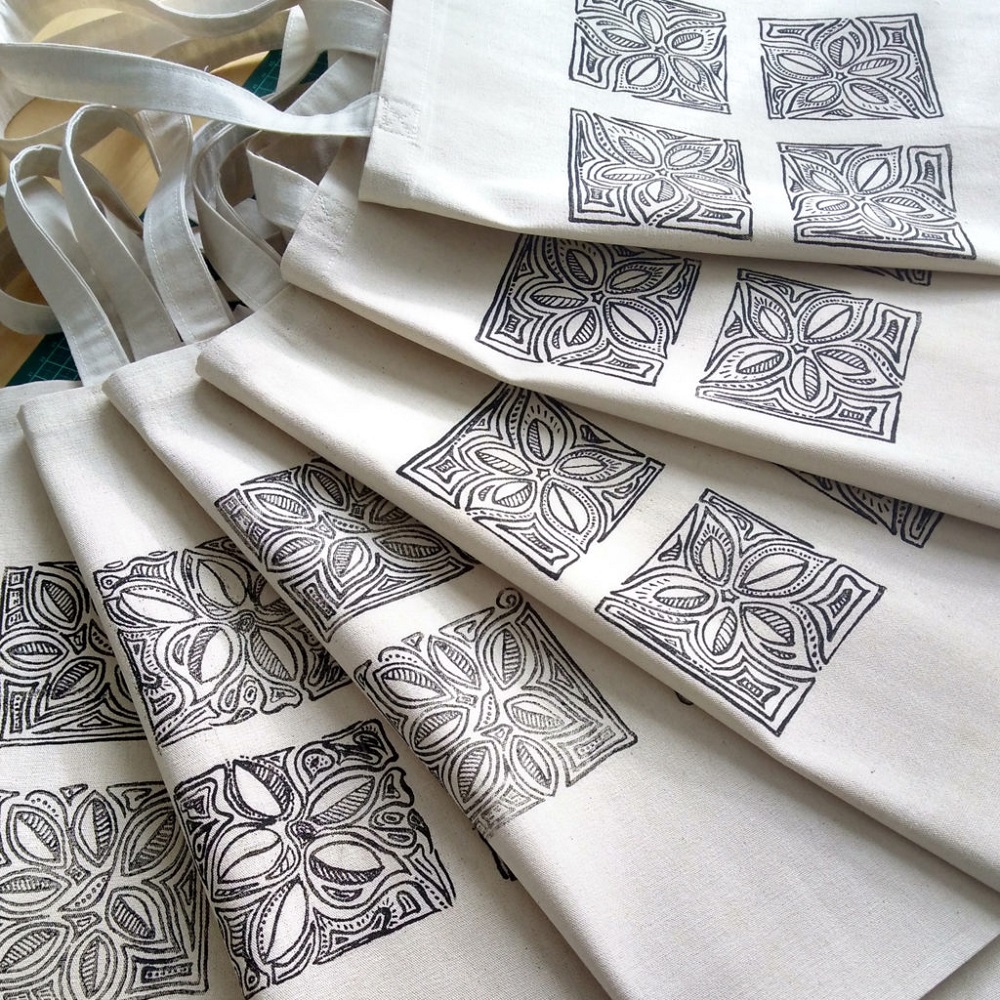 block printing on fabric