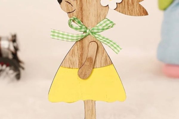 Wooden Bunny Statue