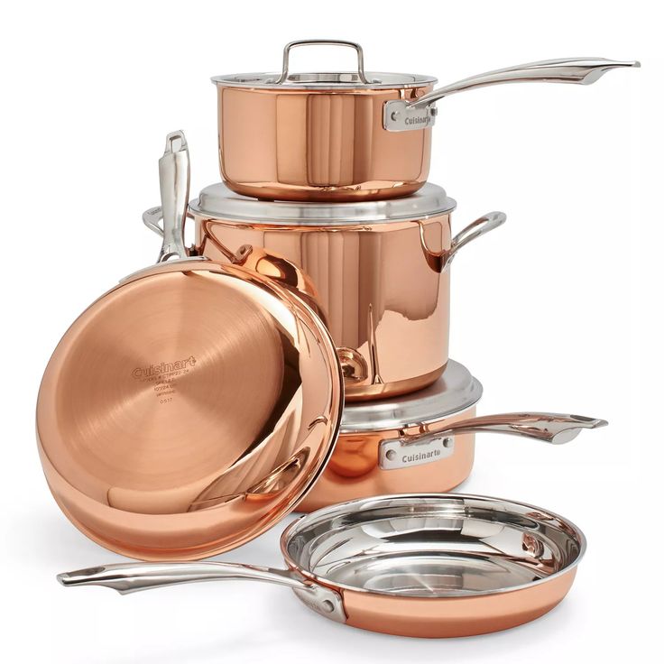copper cookware pan set