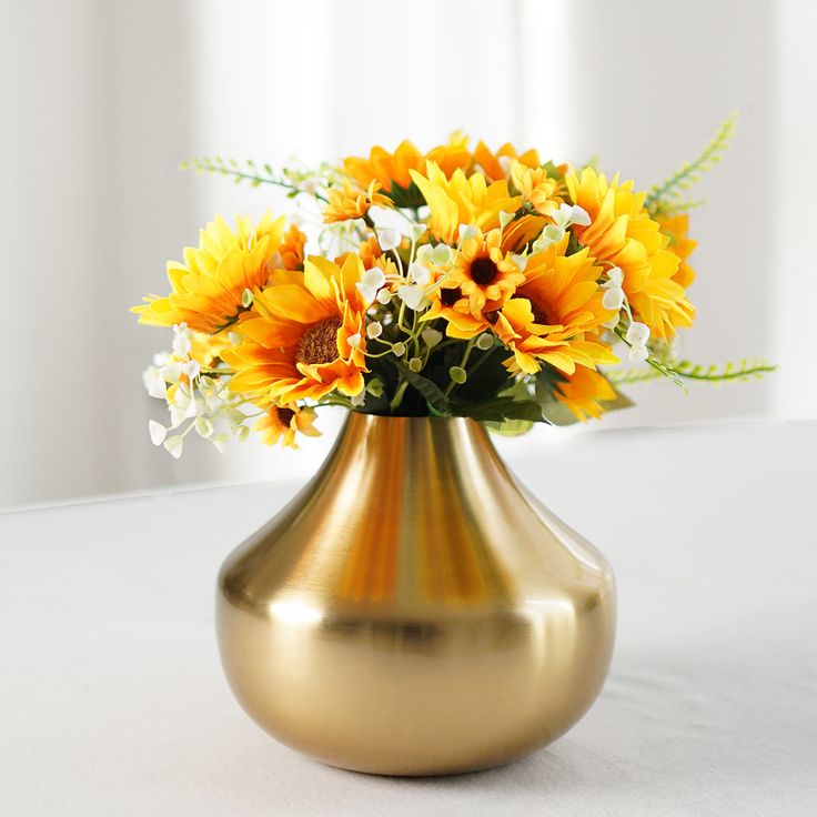 Metal Gold Droplet Flower Vase