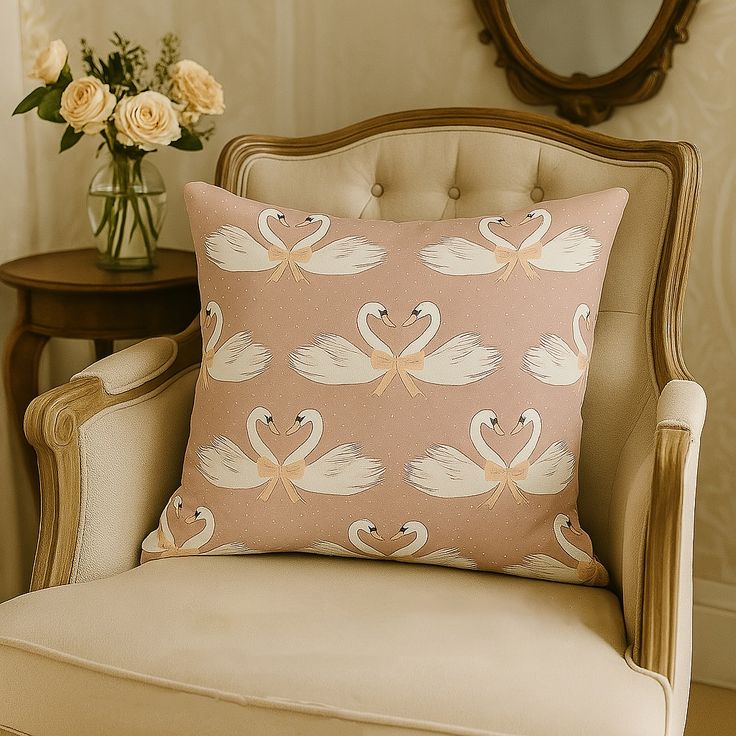 Swan decor pillow