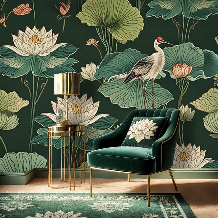 Chinese-inspired wallpaper