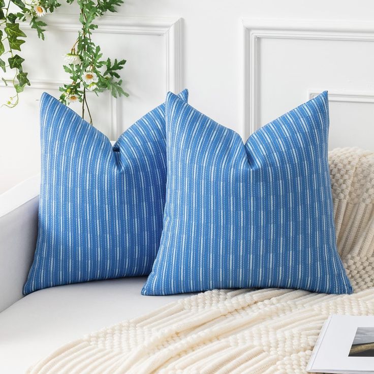 blue accent pillows