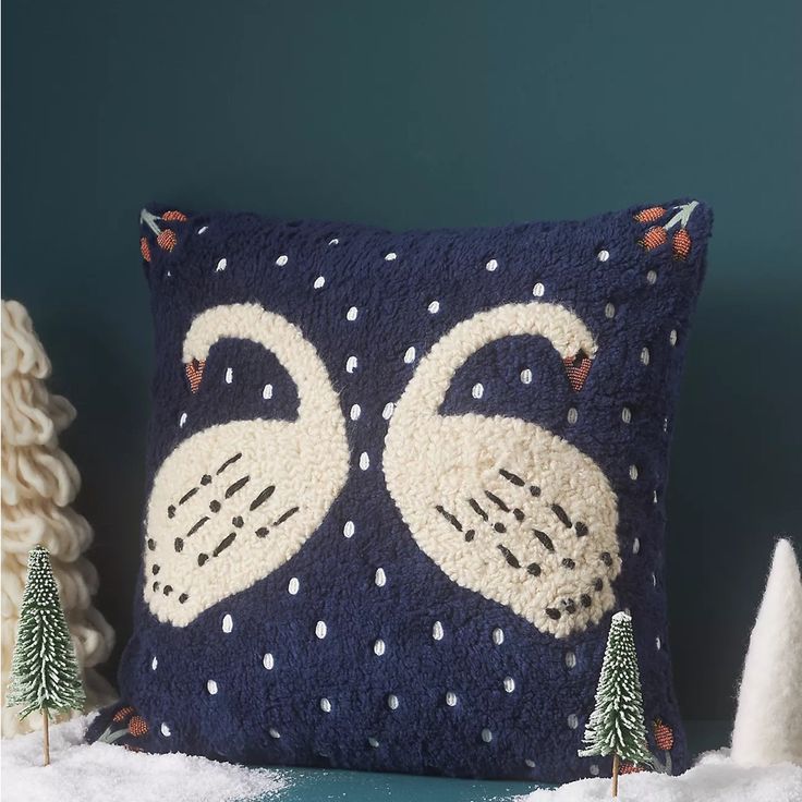 Swan throw pillow