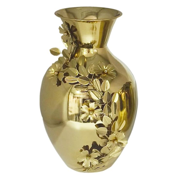 Floral Metal Vase