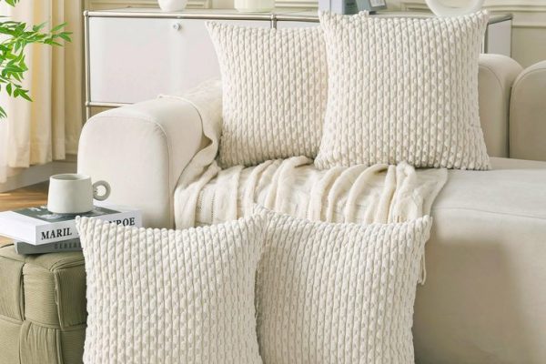 cream throw pillow