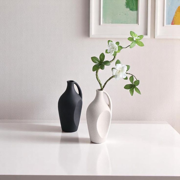 white contemporary vases