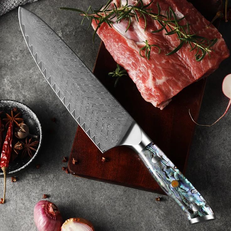 damascus kitchen knife