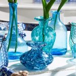 Teal glass vase